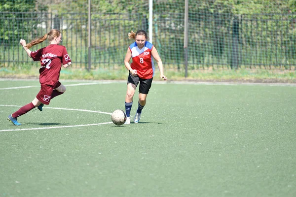 Orenburg, Russia - 12 June 2019 year: Girls play football — Stock Photo, Image