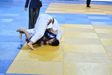 Orenburg, Rusya Federasyonu - 21 Ekim 2017: Boys rekabet Judo