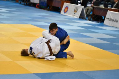 Orenburg, Rusya Federasyonu - 21 Ekim 2017: Boys rekabet Judo