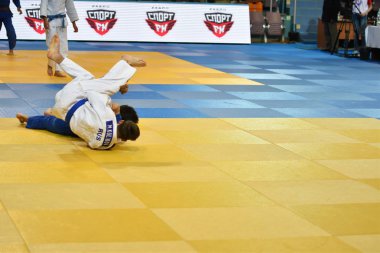 Orenburg, Rusya Federasyonu - 21 Ekim 2017: Boys rekabet Judo
