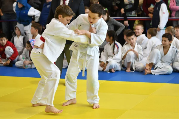 Orenburg, Rússia - 05 de novembro de 2016: Meninos competem em Judô — Fotografia de Stock