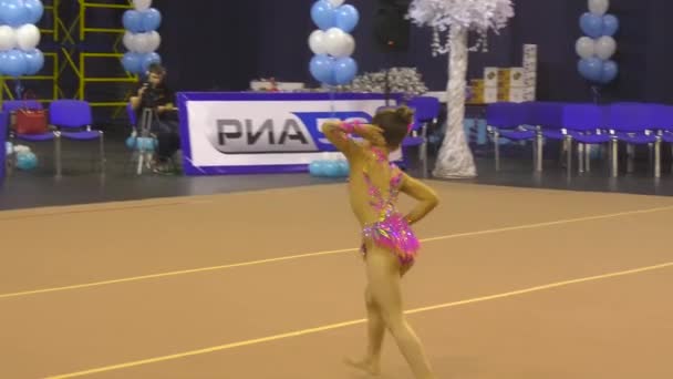 Orenburg Rússia Novembro 2017 Ano Meninas Competem Ginástica Rítmica Campeonato — Vídeo de Stock