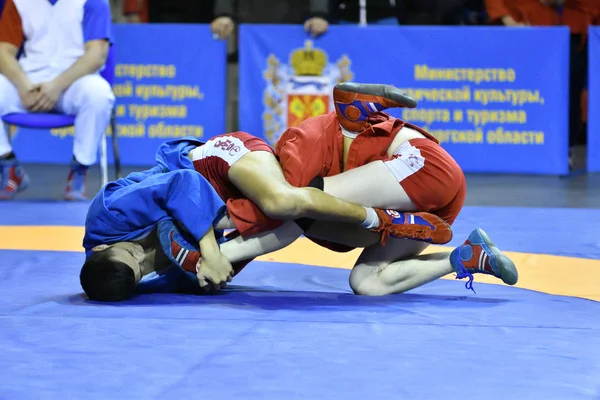 Orenburg Russia February 2019 Boys Competitions Self Defense Weapons Championship — Stock Photo, Image