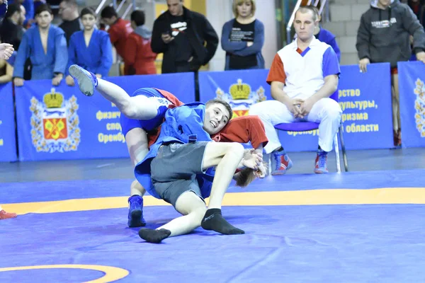 Orenburg Rússia Fevereiro 2019 Competições Meninos Autodefesa Sem Armas Campeonato — Fotografia de Stock