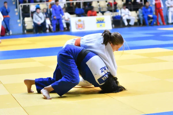 Orenburg Russland Oktober 2017 Mädchen Messen Sich Judo Beim Allrussischen — Stockfoto