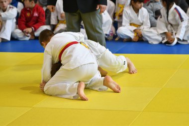 Orenburg, Rusya Federasyonu - 05 Kasım 2016: Boys rekabet Judo