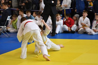 Orenburg, Rusya Federasyonu - 05 Kasım 2016: Boys rekabet Judo