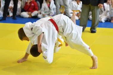 Orenburg, Rusya Federasyonu - 05 Kasım 2016: Boys rekabet Judo