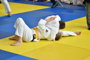 Orenburg, Rusya Federasyonu - 05 Kasım 2016: Boys rekabet Judo
