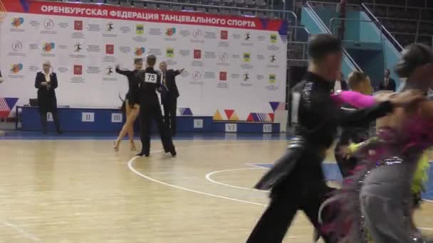 Orenburg Rusko Května 2019 Dívka Chlapec Tančící Soutěži Městský Dancesport — Stock video