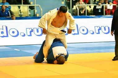 Orenburg, Rusya Federasyonu - Mayıs 12-13 yıl 2018: Boys rekabet Judo
