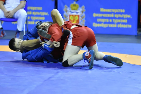 Orenburg, Rússia - 16 de fevereiro de 2019: Competições de meninos Sambo — Fotografia de Stock