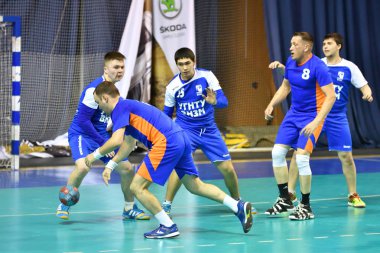 Orenburg, Rusya Federasyonu - 11-13 Şubat 2018 yıl: Hentbol oynayın çocuklar