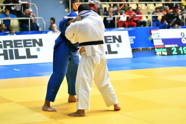 Orenburg, Rusya Federasyonu - Mayıs 12-13 yıl 2018: Boys rekabet Judo