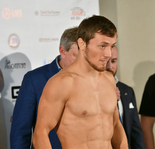 Orenburg, Russia - August 29, 2019: press conference and official weigh-in of MMA fighters M-1 Challenge 104 — Stock Photo, Image