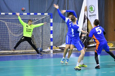 Orenburg, Rusya Federasyonu - 11-13 Şubat 2018 yıl: Hentbol oynayın çocuklar