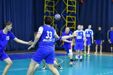 Orenburg, Rusya Federasyonu - 11-13 Şubat 2018 yıl: Hentbol oynayın çocuklar