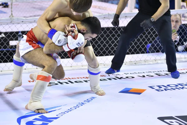 Orenburg, Rusko-18. února 2017 roku: bojovníci soutěží ve smíšeném bojovém umění (MMA) — Stock fotografie