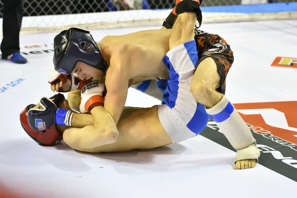 Orenburg, Rússia - 18 de fevereiro de 2017 ano: Os lutadores competem em artes marciais mistas (MMA ) — Fotografia de Stock