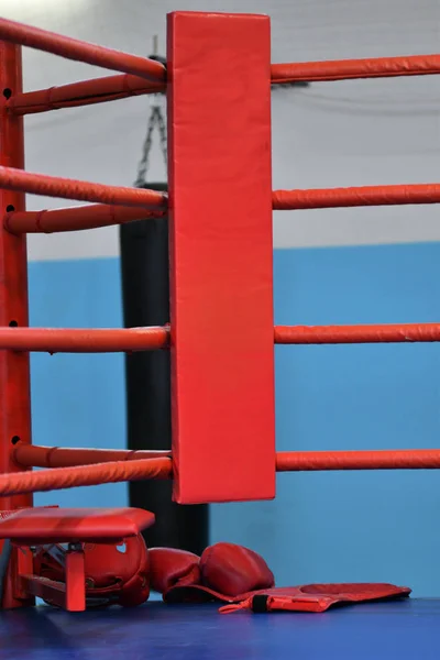 Red corner of the boxing ring