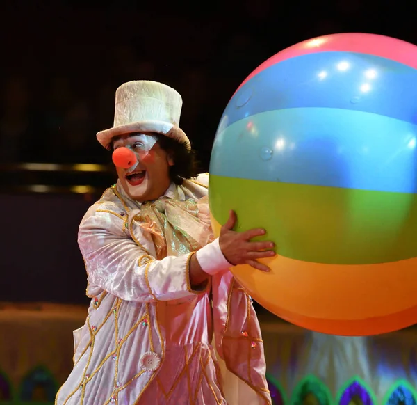 Orenburg Russia Ottobre 2019 Anno Clown Esibiscono Nell Arena Del — Foto Stock