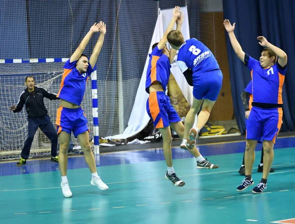 Orenburg Russia February12 2018 Year Boys Play Handball International Handball — Stock Photo, Image