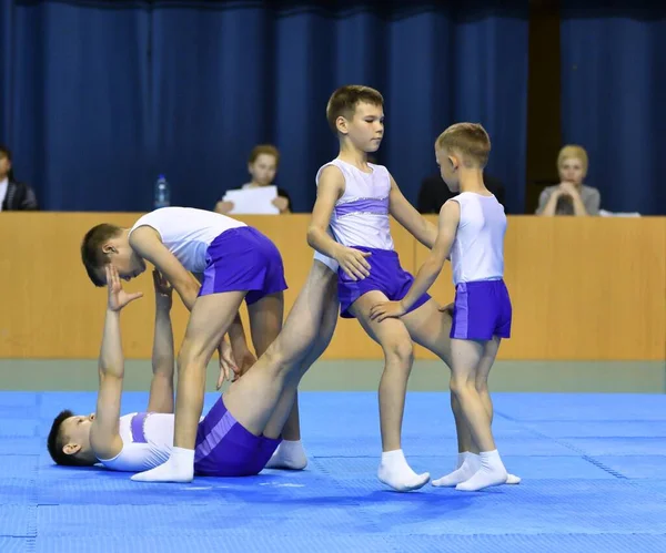 Orenburg Russland Mai 2017 Jahre Jungs Messen Sich Bei Der — Stockfoto