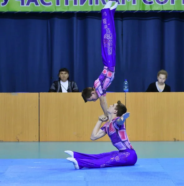 Orenburg Russia May 2017 Years Boys Compete Sports Acrobatics Open — 스톡 사진
