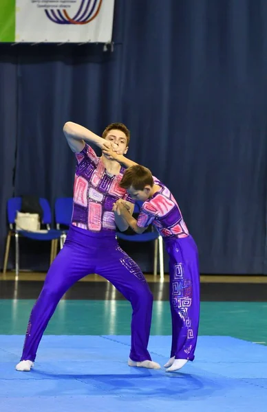 Orenburg Russia May 2017 Years Boys Compete Sports Acrobatics Open — Stock Photo, Image