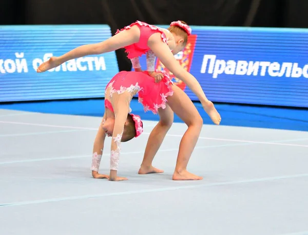 Orenburg Russland Dez 2017 Jahr Mädchen Wetteifern Sportakrobatik Bei Der — Stockfoto