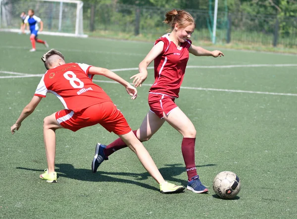 Orenburg Russia Giugno 2019 Anno Ragazze Giocano Torneo Femminile Calcio — Foto Stock