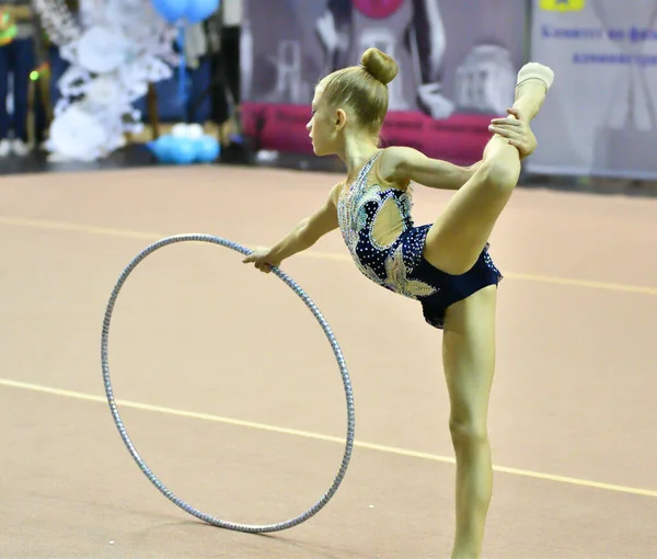 Orenburg Rússia Novembro 2017 Ano Meninas Competem Ginástica Rítmica Campeonato — Fotografia de Stock