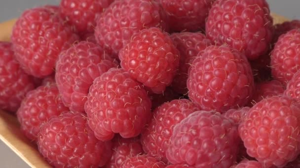 Des Framboises Rouges Sont Données Pour Dessert — Video