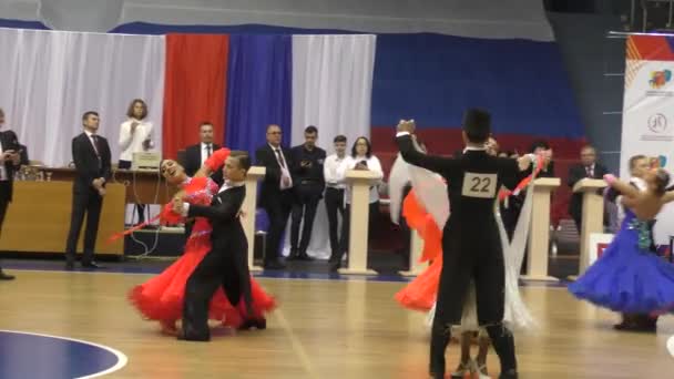 Orenburg Russia Novembre 2019 Ragazza Giovane Competono Nelle Danze Sportive — Video Stock