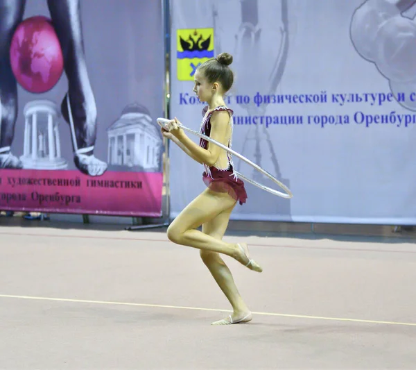 Orenburg Rússia Novembro 2017 Ano Meninas Competem Ginástica Rítmica Campeonato — Fotografia de Stock