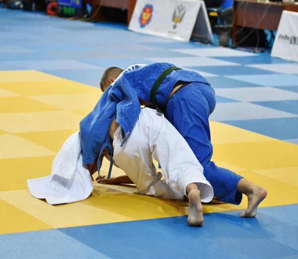 Orenburg Russia Ottobre 2017 Ragazzi Gareggiano Nel Judo Torneo Judo — Foto Stock