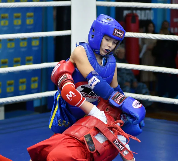 Orenburg Russia Ottobre 2019 Ragazze Competono Nella Boxe Thailandese Coppa — Foto Stock