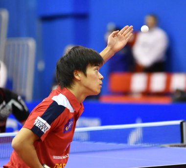 Orenburg, Rusya - 28 Eylül 2017: Çocuk Avrupa Şampiyonlar Ligi masa tenisi 