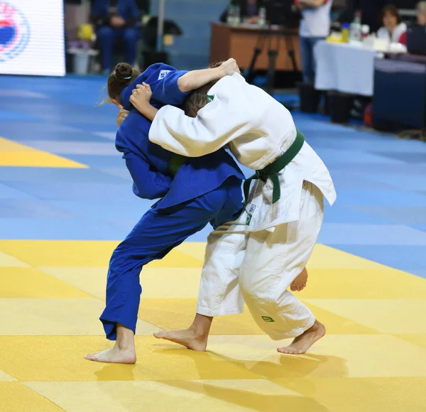 Orenburg Rusia Octombrie 2017 Fetele Concurează Judo Turneul Judo Rusesc — Fotografie, imagine de stoc