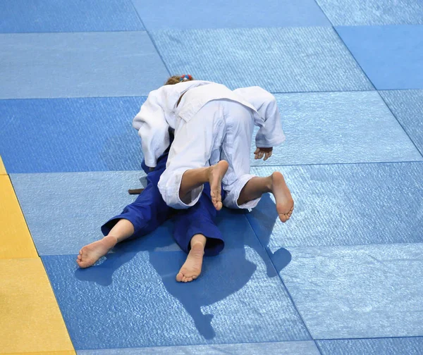 Orenburg Ρωσία Οκτωβρίου 2017 Κορίτσια Διαγωνίζονται Στο Judo Στο All — Φωτογραφία Αρχείου