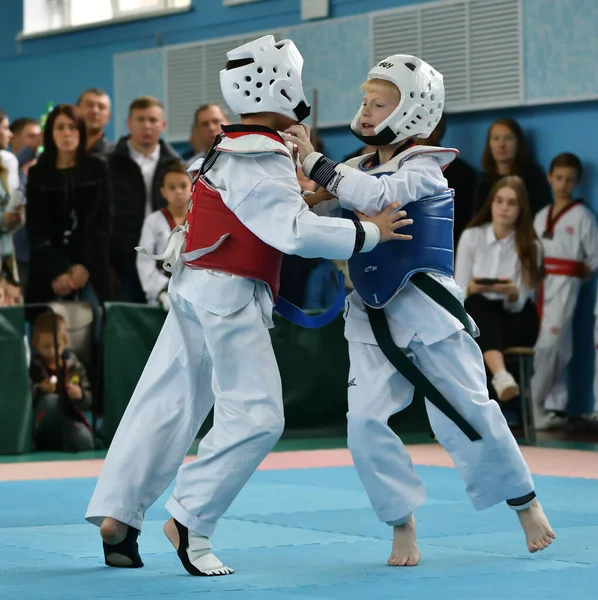 Orenburg Rusia Octubre 2019 Los Niños Compiten Taekwondo Campeonato Abierto —  Fotos de Stock