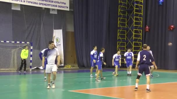 Orenburg Rusland Februari 2018 Jaar Jongens Spelen Handbal Internationaal Handbaltoernooi — Stockvideo