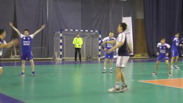Orenburg Russland Februar 2018 Jahr Jungen Spielen Handball Internationales Handballturnier — Stockvideo