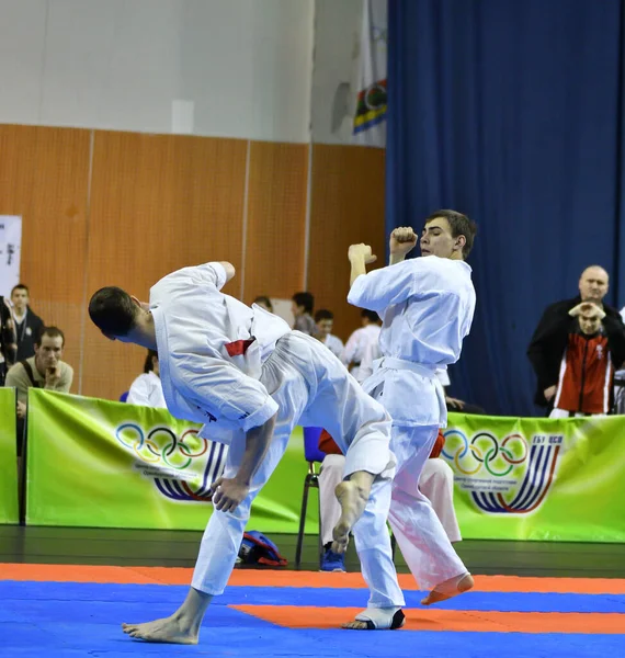 Orenburg Russia Marzo 2017 Anno Ragazzi Competono Nel Karate Sul — Foto Stock