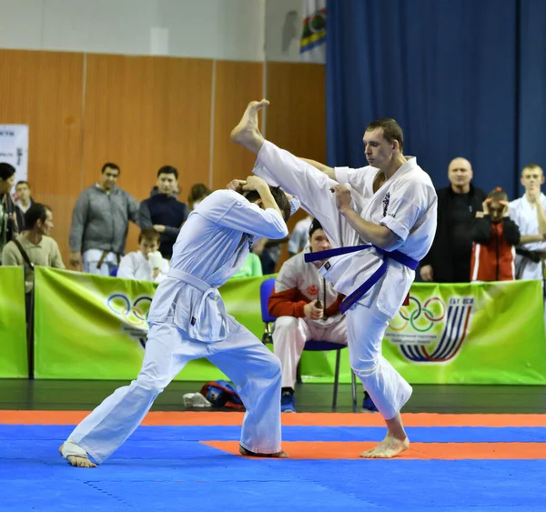 Orenburg Rusia Marzo 2017 Año Los Niños Compiten Karate Campeonato — Foto de Stock