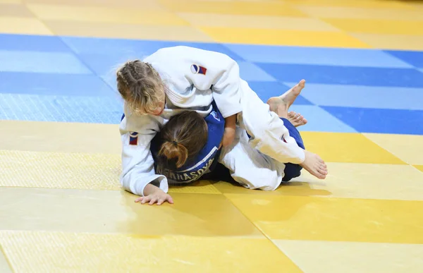 Orenburg Rusland Oktober 2017 Meisjes Strijden Judo Het All Russian — Stockfoto