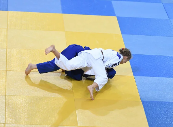 Orenburg Russland Oktober 2017 Mädchen Messen Sich Judo Beim Allrussischen — Stockfoto