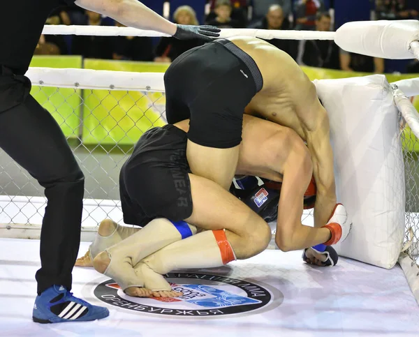 Orenburg Rússia Fevereiro 2017 Ano Lutadores Competem Artes Marciais Mistas — Fotografia de Stock