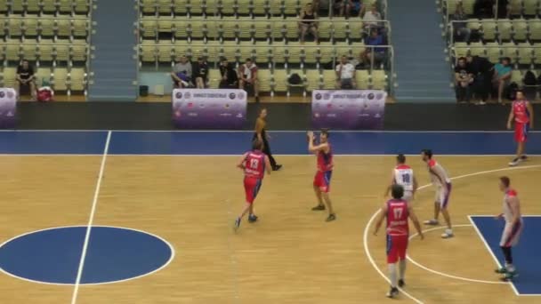 Orenburg Ryssland Juni 2019 Män Spelar Basket Interregionala Finalen Amatörbasketligan — Stockvideo