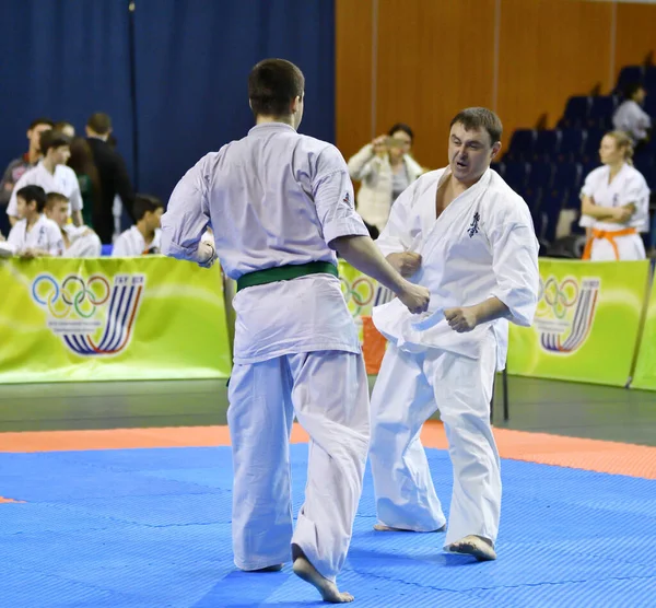 Orenburg Russia Marzo 2017 Anno Ragazzi Competono Nel Karate Sul — Foto Stock